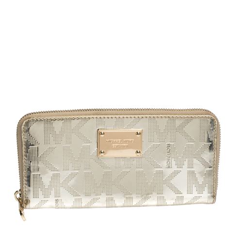 michael kors shiny gold wallet|mk wallets clearance.